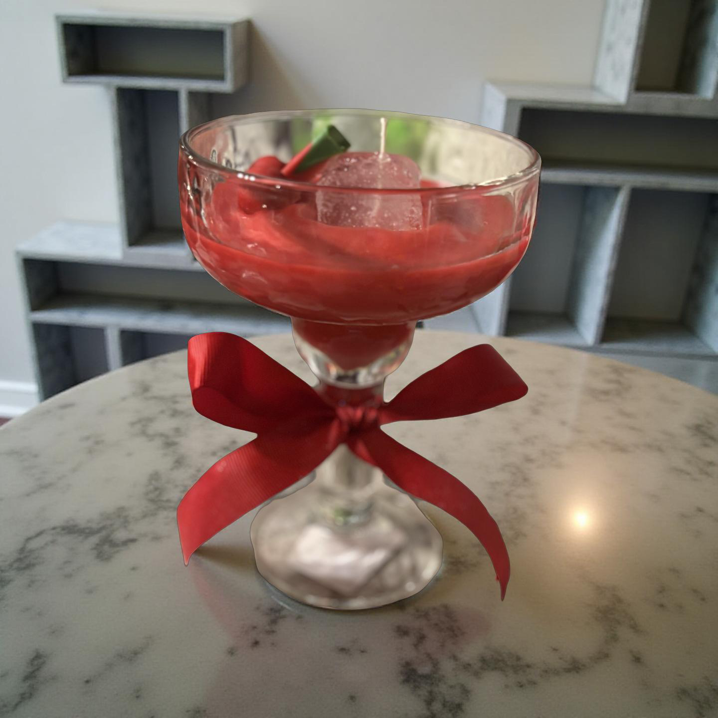 1 Martini Glass Pink Berry Lemonade & Melon Scented Candle_ 1 Cherry Martini